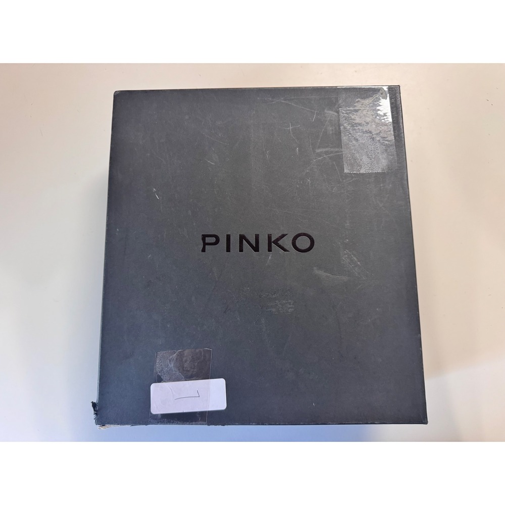 PINKO Silver Metallic Mesh Pointed Toe Stiletto Heel Ankle Boots Size 7 - Picture 10 of 12